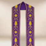 Stola ricamata romana viola