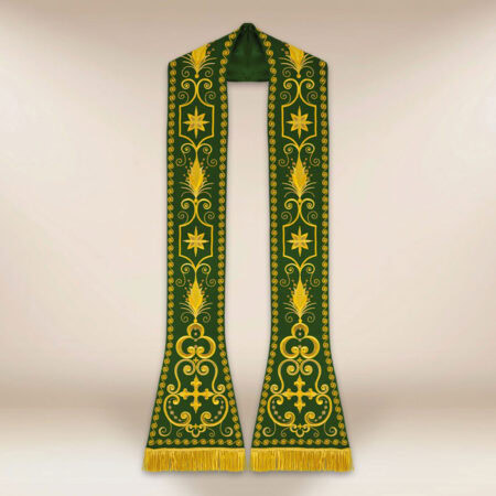 Stola ricamata romana verde