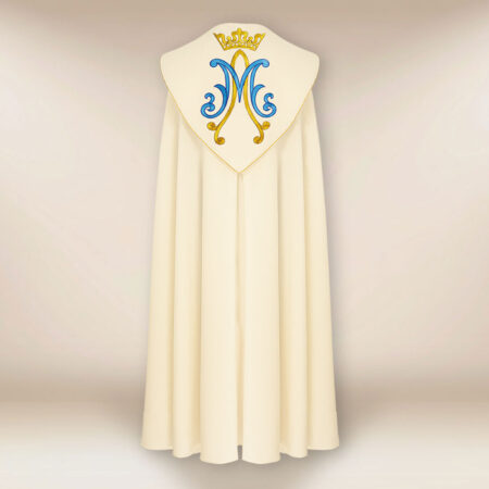 Piviale ricamato ecru mariano