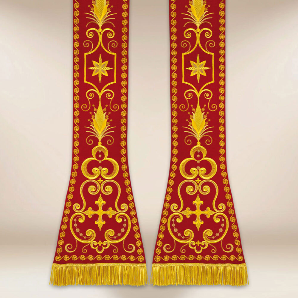 Stola ricamata romana rossa