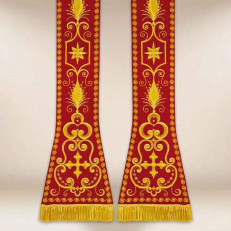 Stola ricamata romana rossa