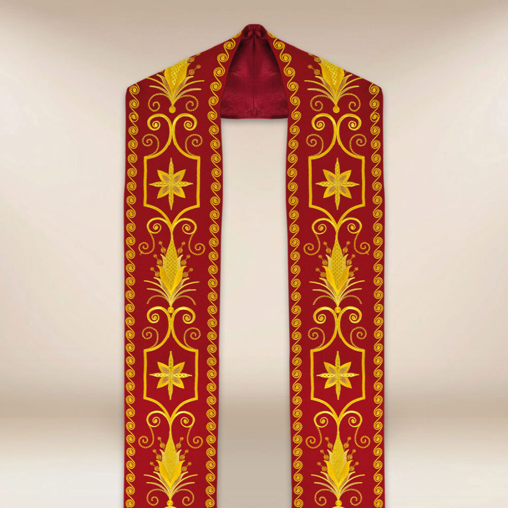 Stola ricamata romana rossa