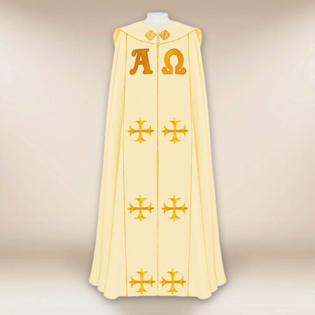Piviale liturgico ecru Alfa Omega PX