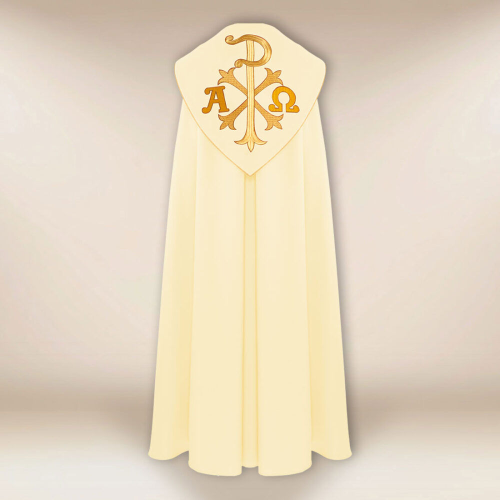 Piviale liturgico ecru Alfa Omega PX