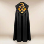 Piviale liturgico nero Alfa Omega PX