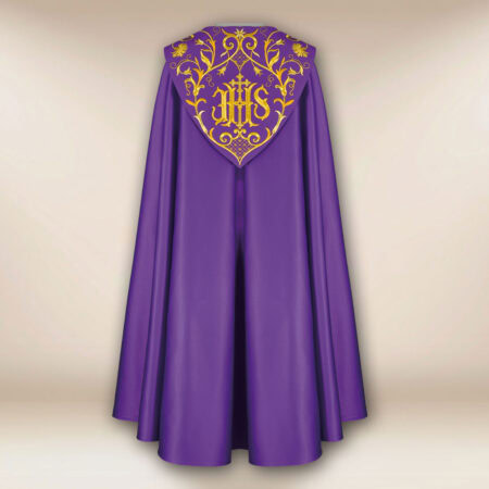 Piviale ricamato viola IHS