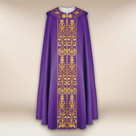 Piviale ricamato viola IHS