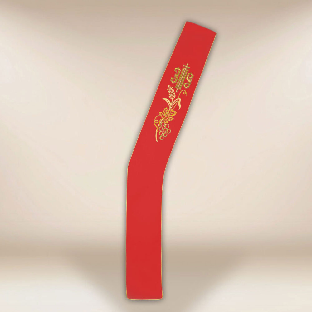 Stola ricamata per diaconi rossa