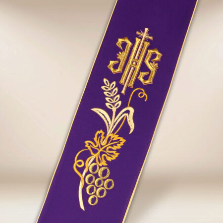 Stola ricamata per diaconi viola