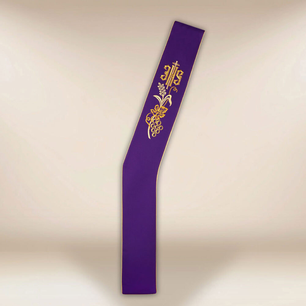 Stola ricamata per diaconi viola