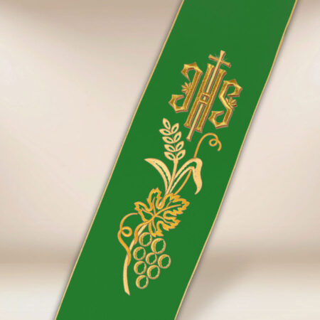 Stola ricamata per diaconi verde