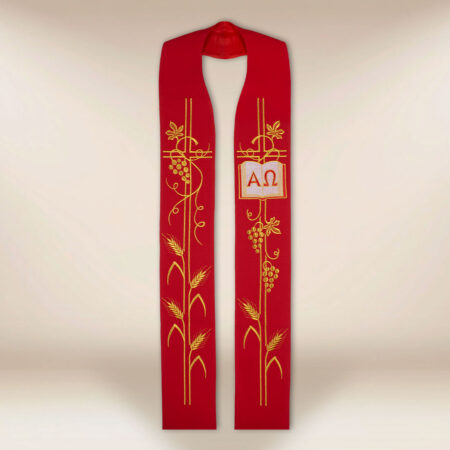 Stuła haftowana “Alfa Omega”