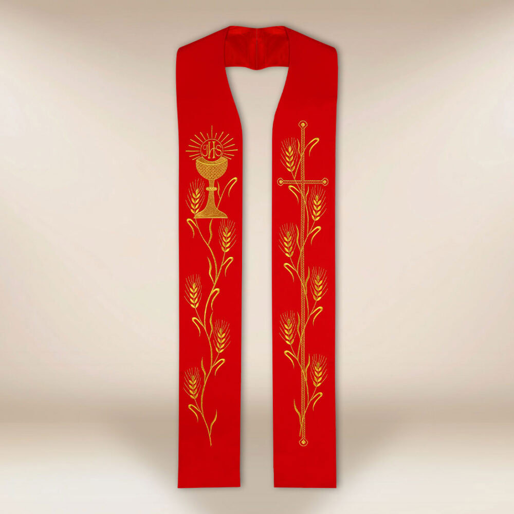 Stuła haftowana “Kielich z kłosami”