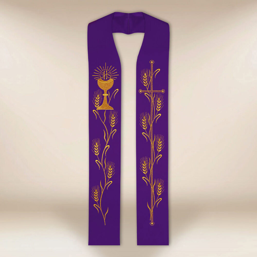 Stola Ricamata "Calice con Spighe"