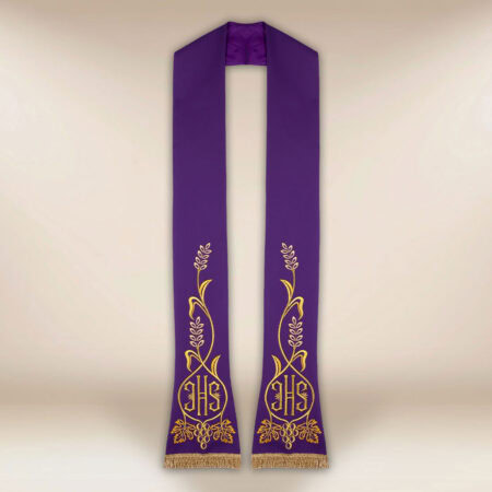 stola liturgica ricamata IHS