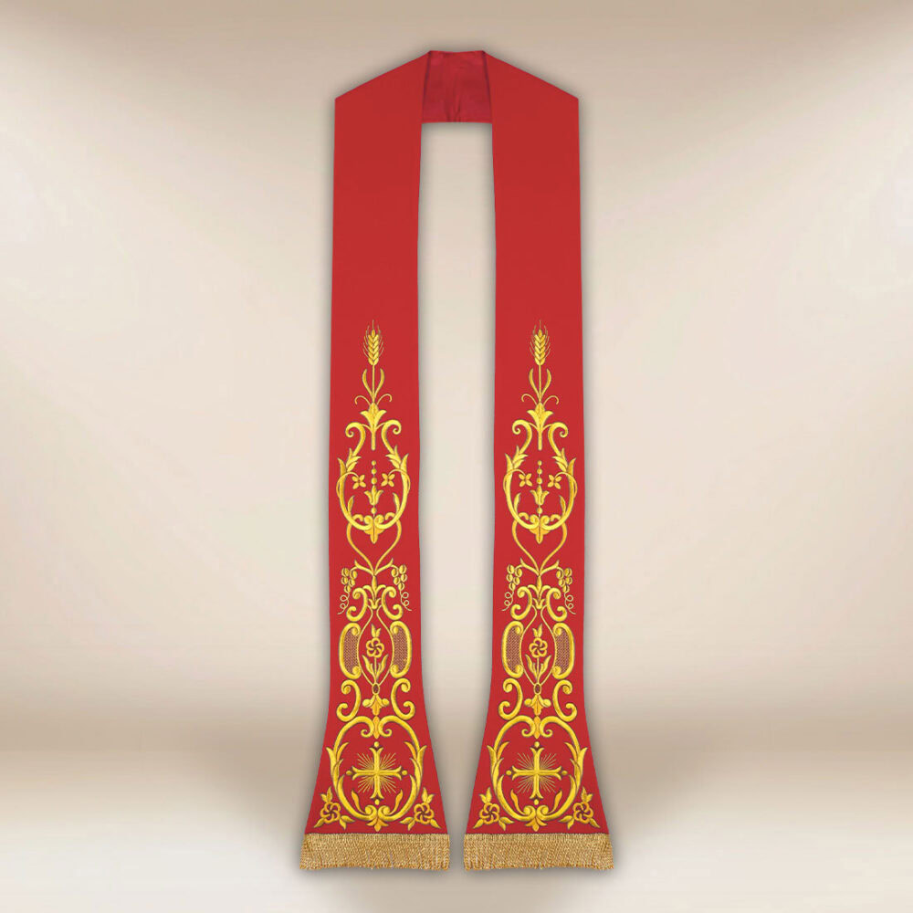 stola liturgica ricamata con croce