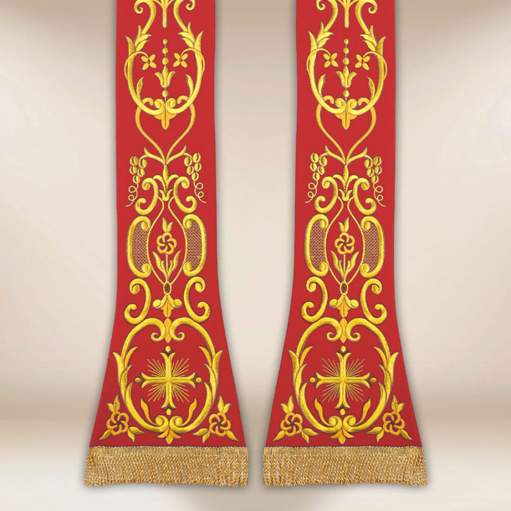 stola liturgica ricamata con croce