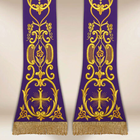stola liturgica ricamata con croce