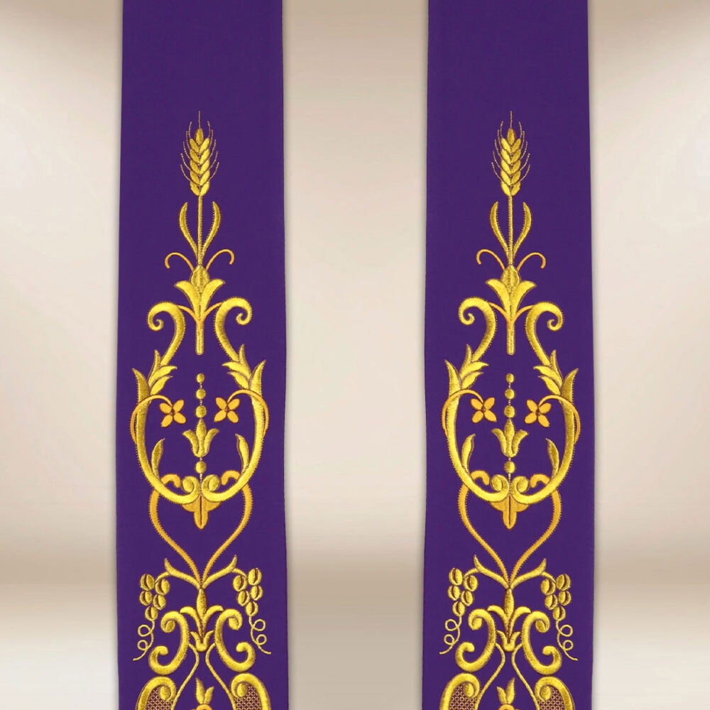 stola liturgica ricamata con croce