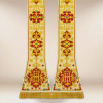 Stola romana ricamata con simbolo IHS