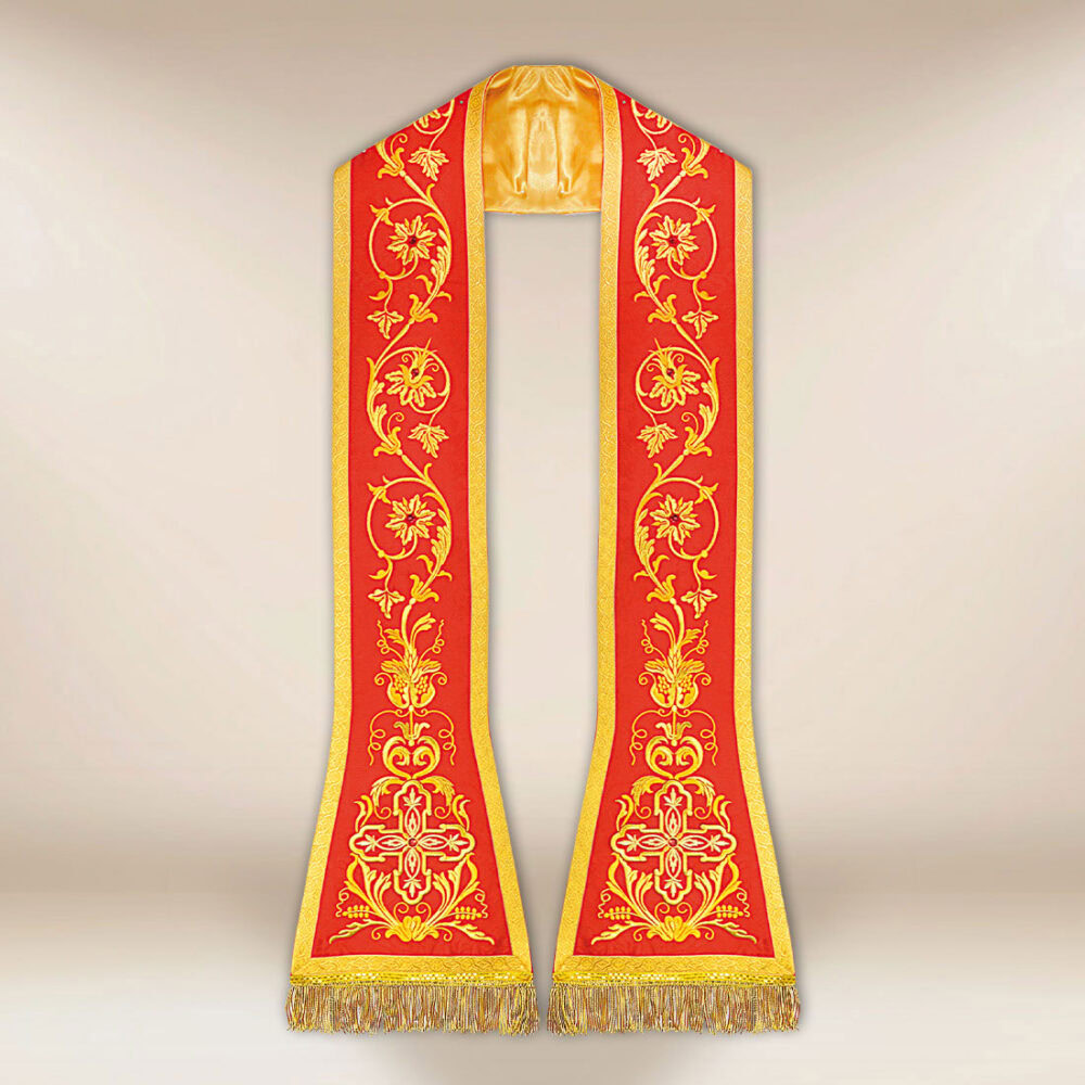 Stola ricamata romana rossa