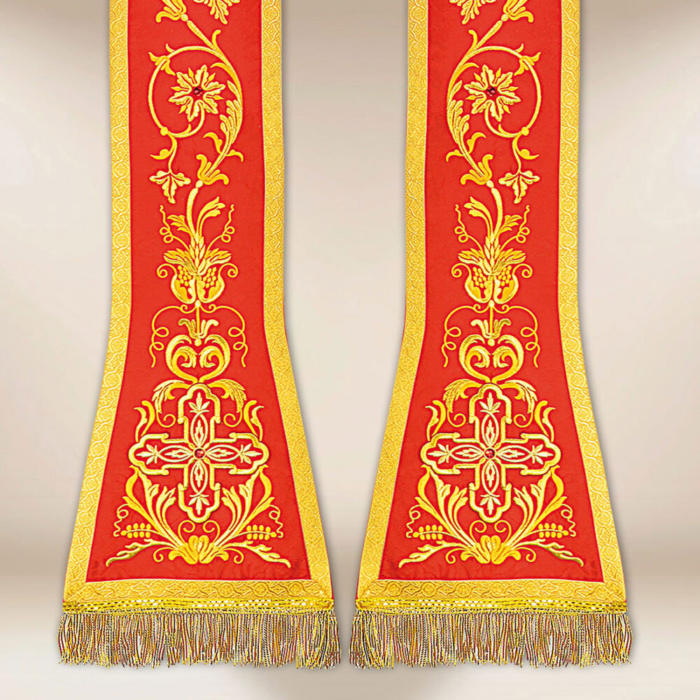 Stola ricamata romana rossa