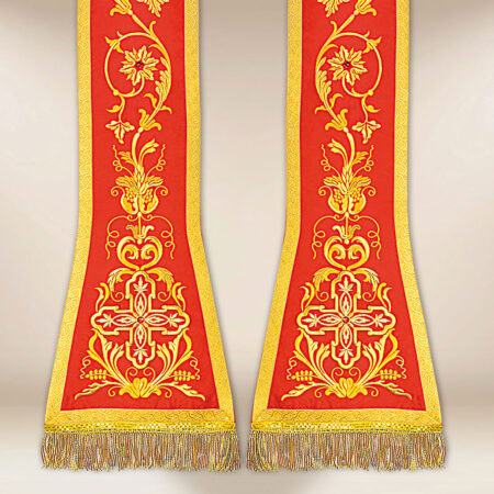 Stola ricamata romana rossa