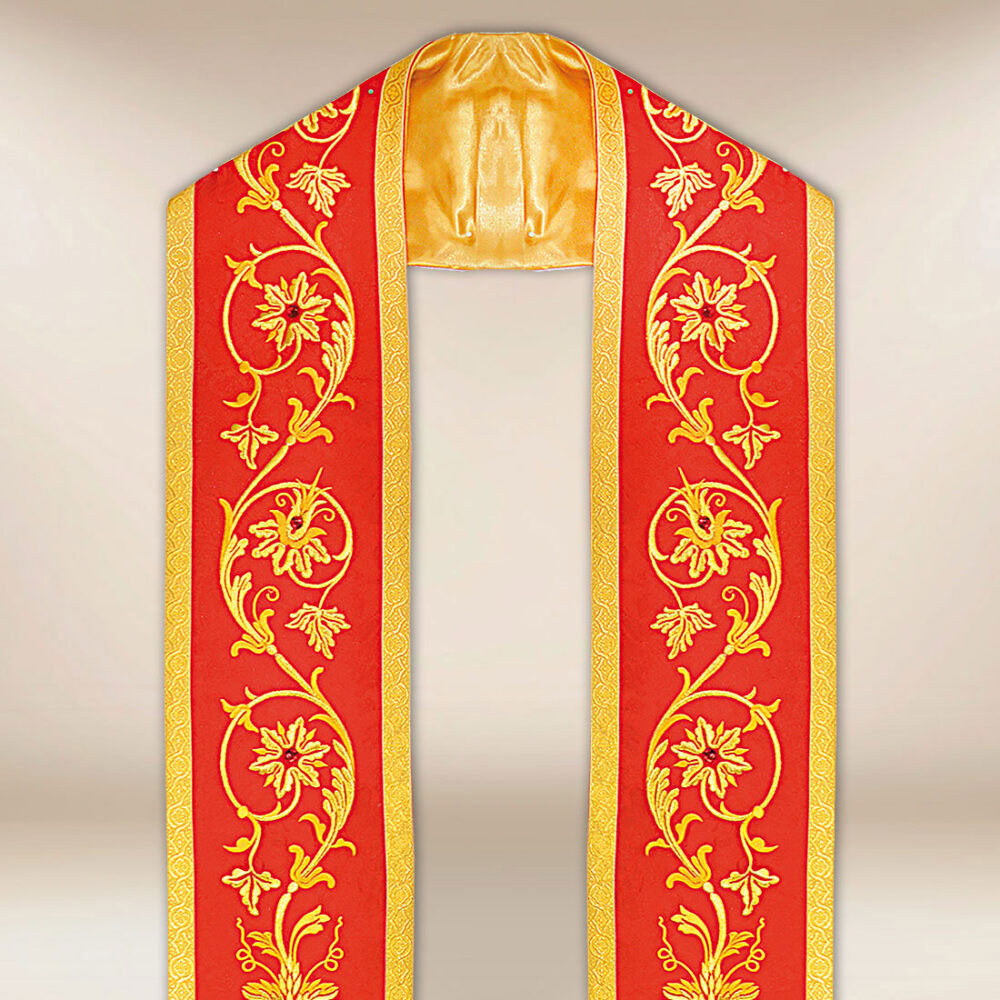 Stola ricamata romana rossa