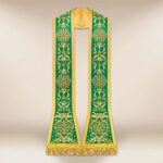 Stola romana ricamata verde