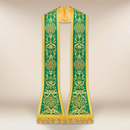 Stola romana ricamata verde