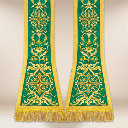 Stola romana ricamata verde