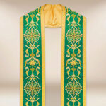 Stola romana ricamata verde