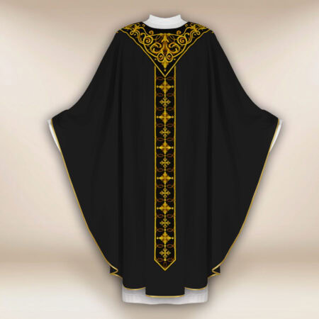 Casula ricamata nera