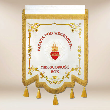 Chorągiew haftowana z wizerunkiem haftowanym