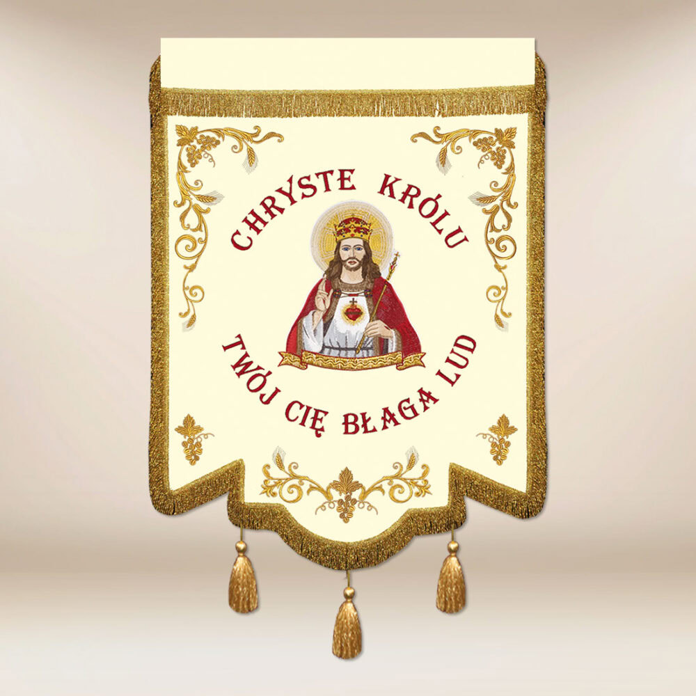 Bandiera ricamata Cristo Re