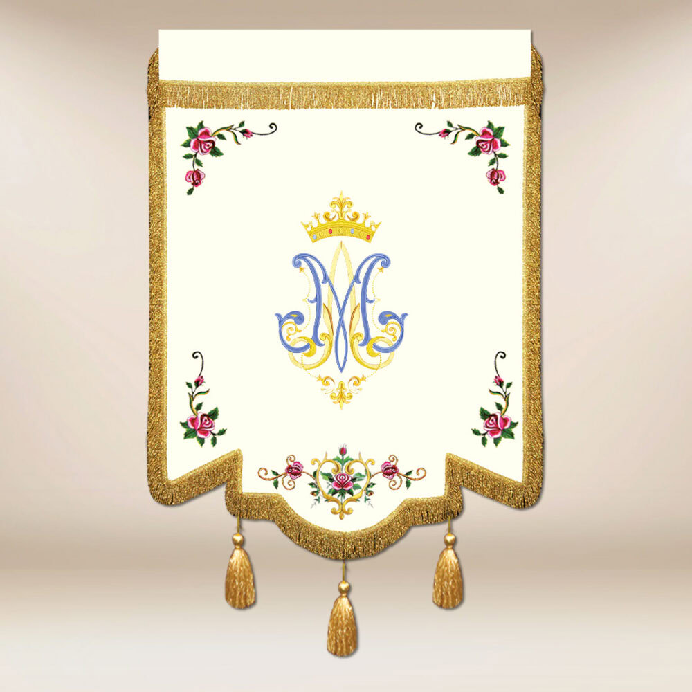 Bandiera ricamata Regina del Rosario