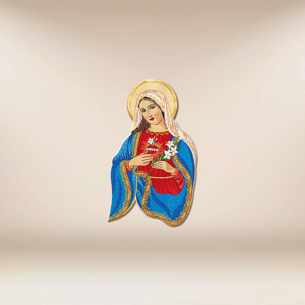 Applicazione ricamata “Cuore di Maria”