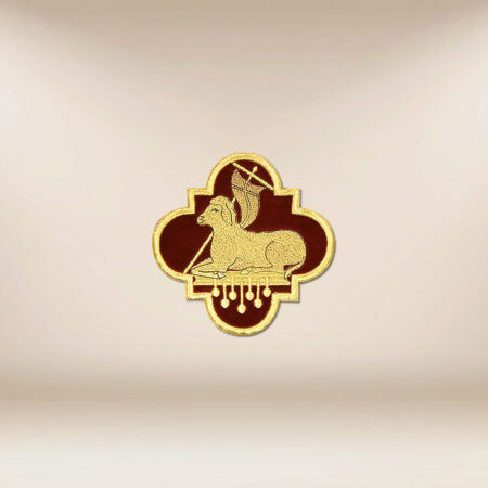 Applicazione ricamata su velluto "Agnello"