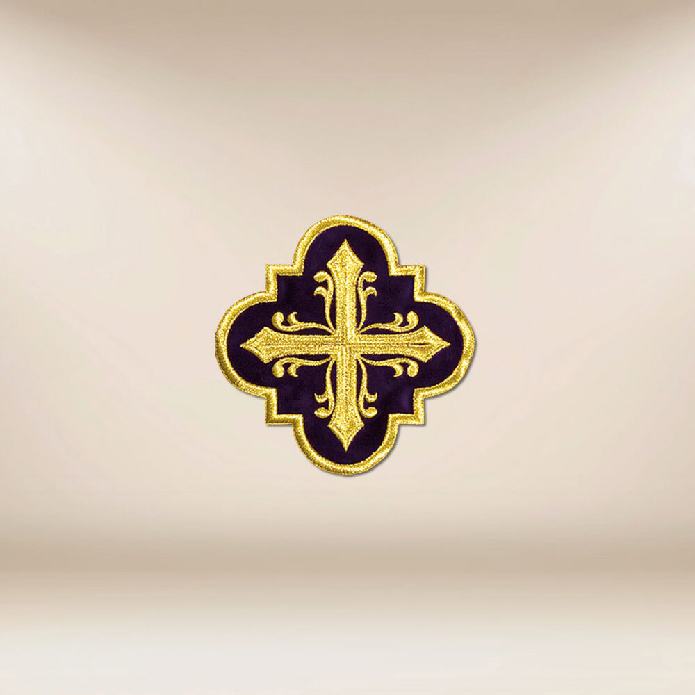 Applicazione ricamata in velluto "Croce"