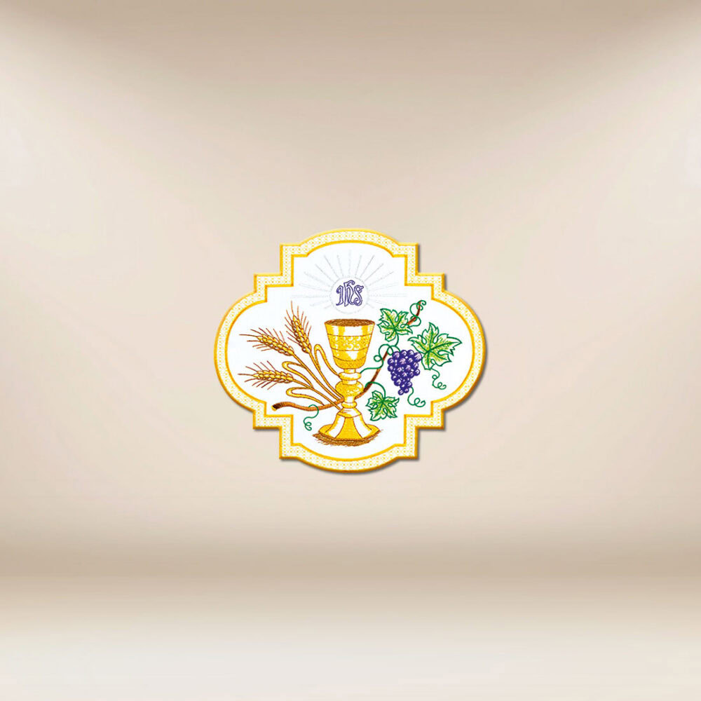 Applicazione ricamata "Comunione Santissima"
