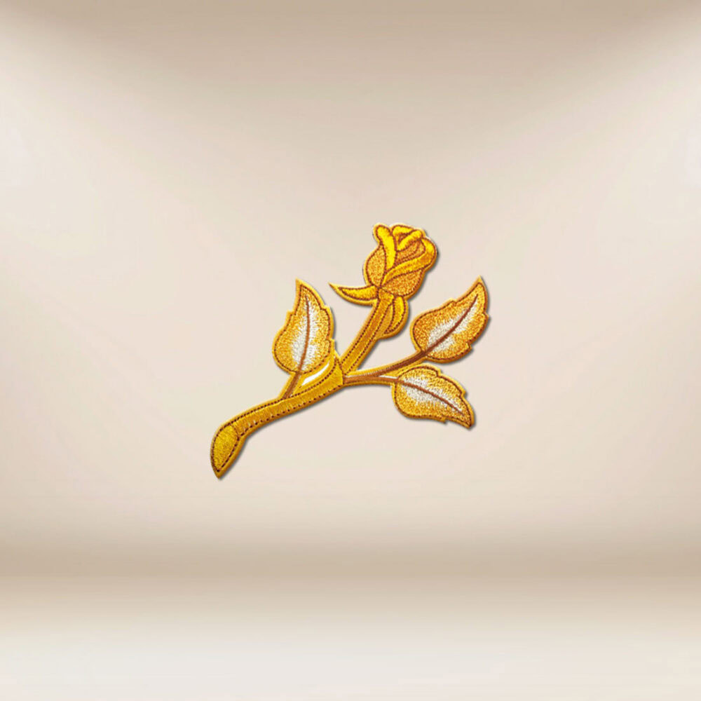 Applicazione Ricamata “Rosa Dorata”