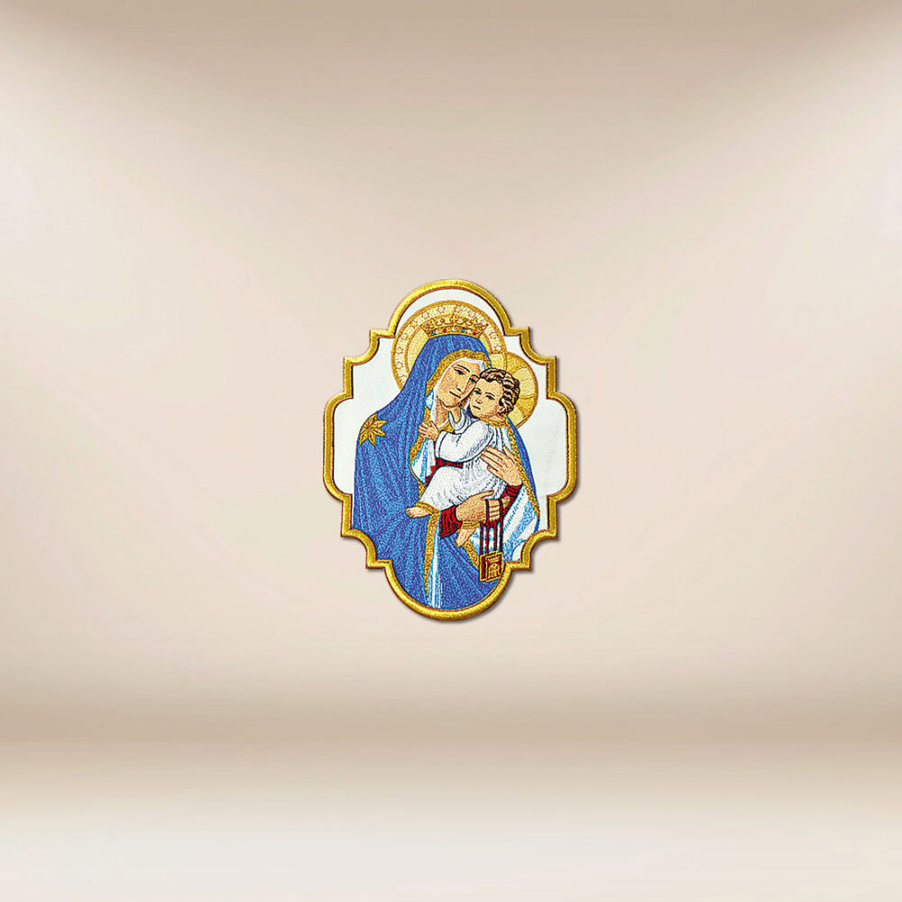 Applicazione ricamata “Madonna con Bambino”