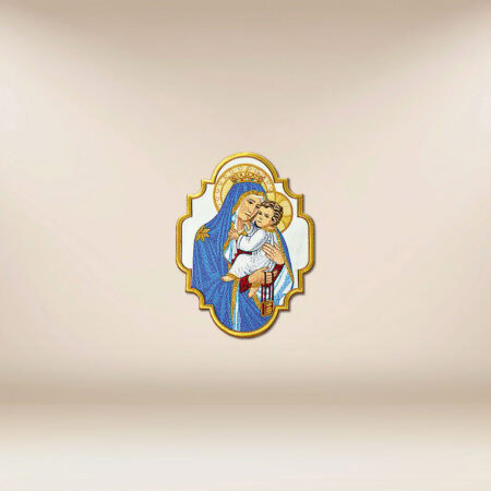 Applicazione ricamata “Madonna con Bambino”