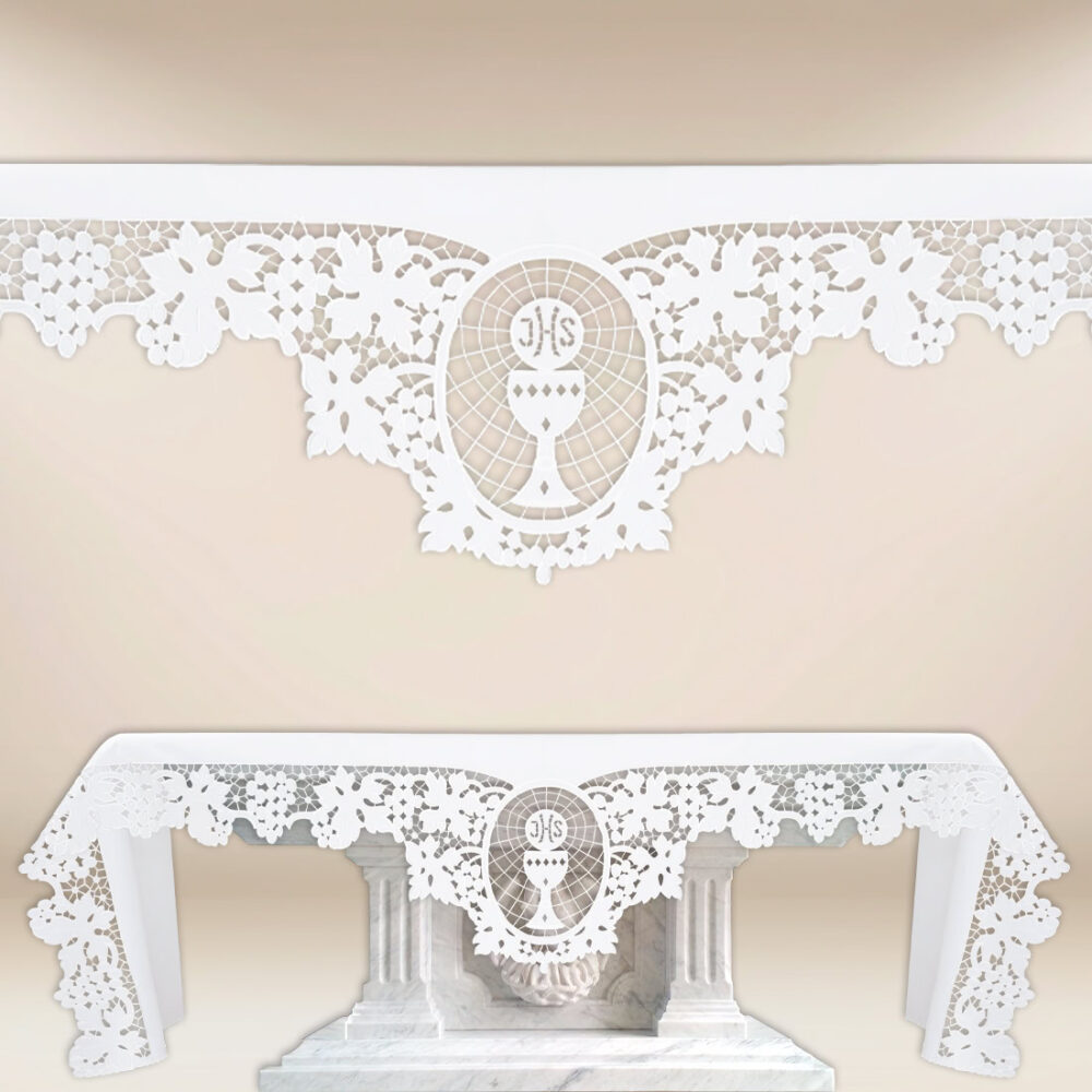 Tovaglia ricamata con Calice