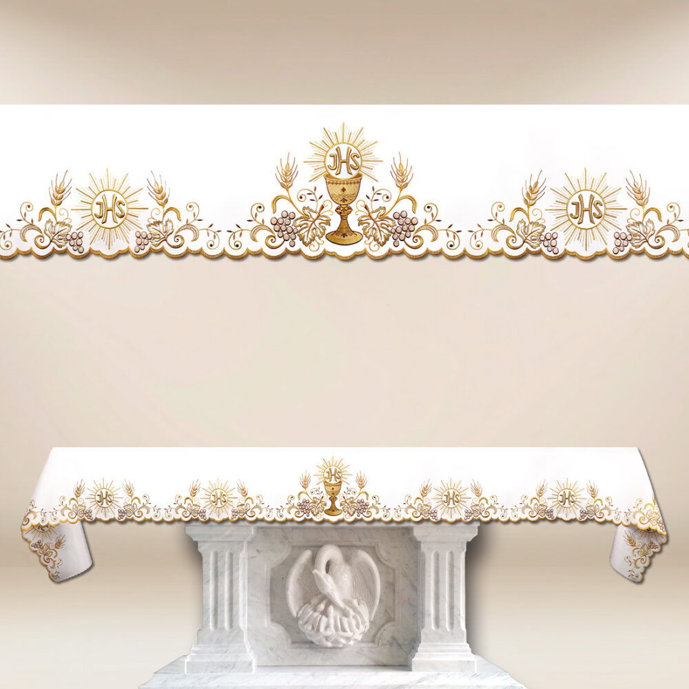 Tovaglia ricamata Calice lunghezza fino a 280 cm