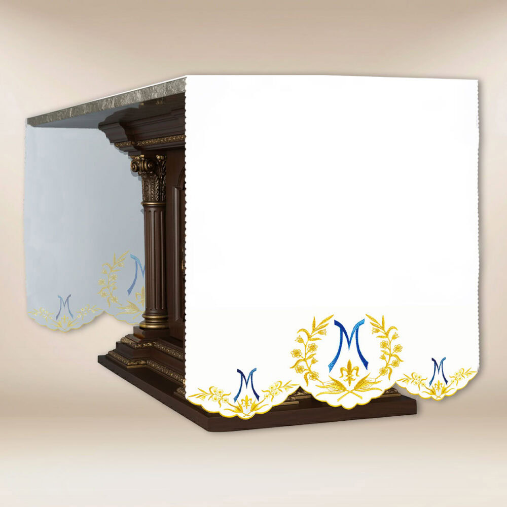 tovaglia d'altare mariana ricamata