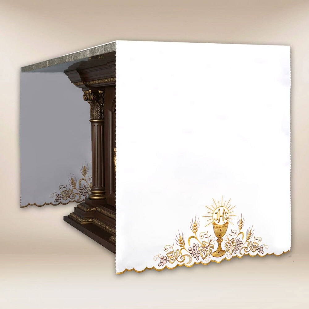 Tovaglia per altare ricamata con calice