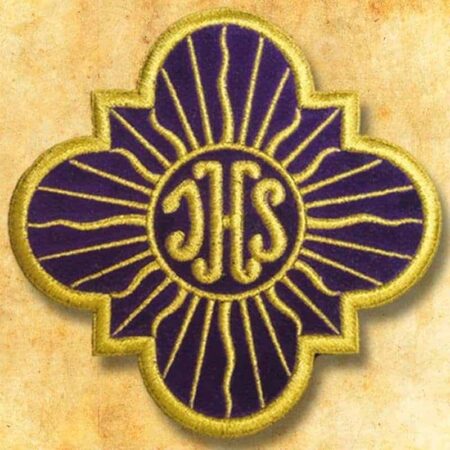 Applicazione ricamata su velluto "IHS Promyk"