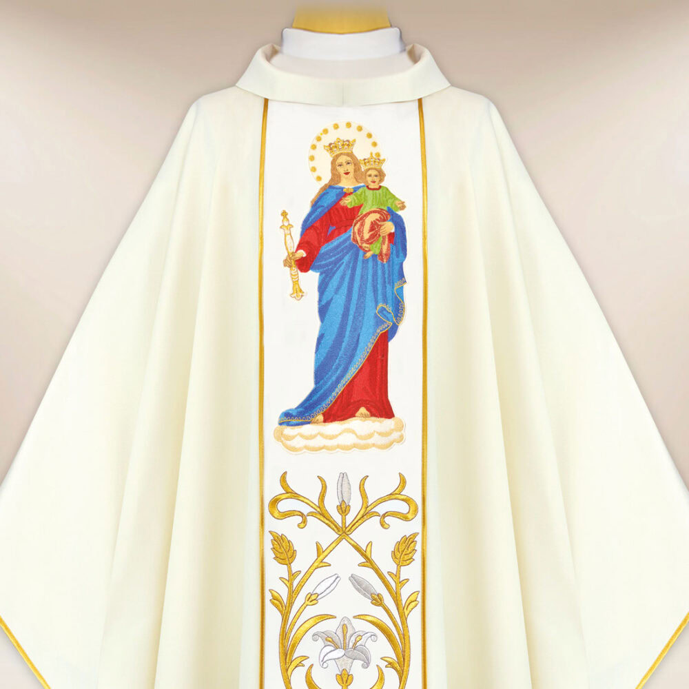 Casula ricamata Madonna Aiuto dei Cristiani