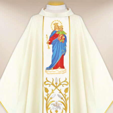 Casula ricamata Madonna Aiuto dei Cristiani